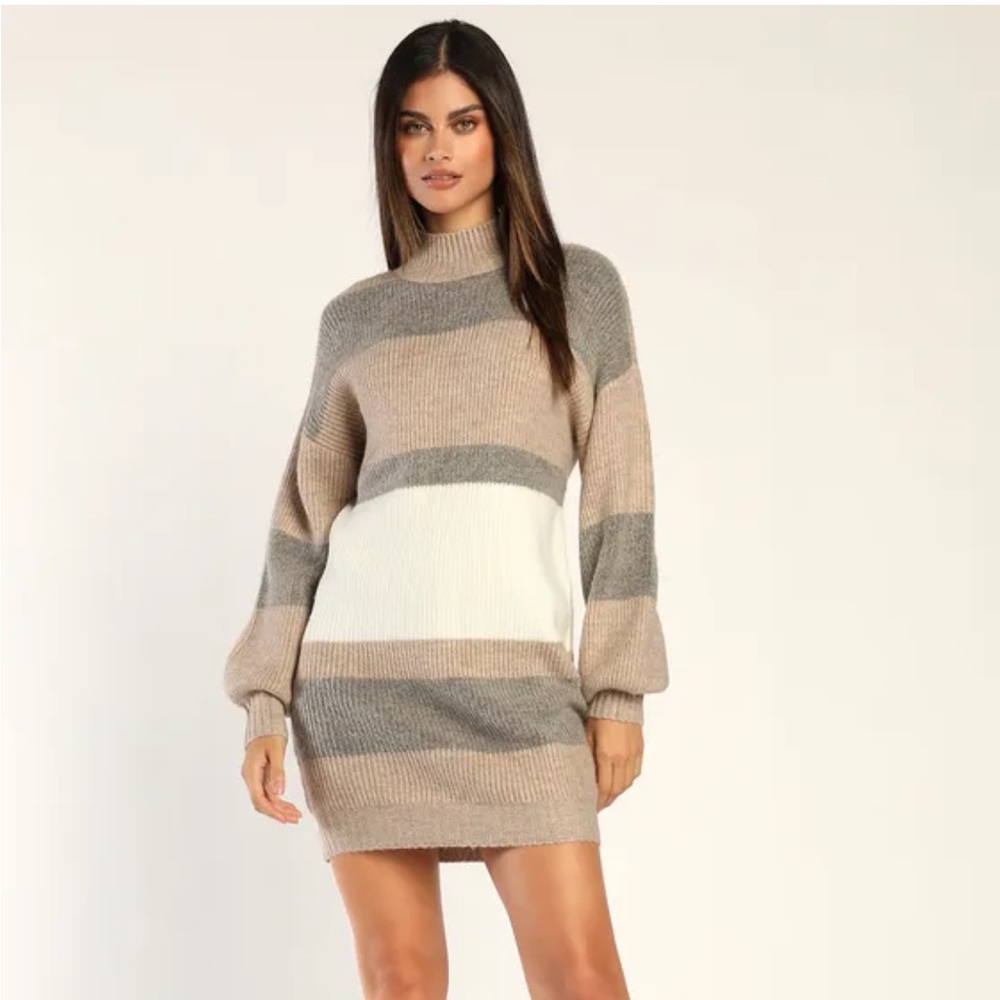 Lulus Mock Neck Sweater Dress NWT